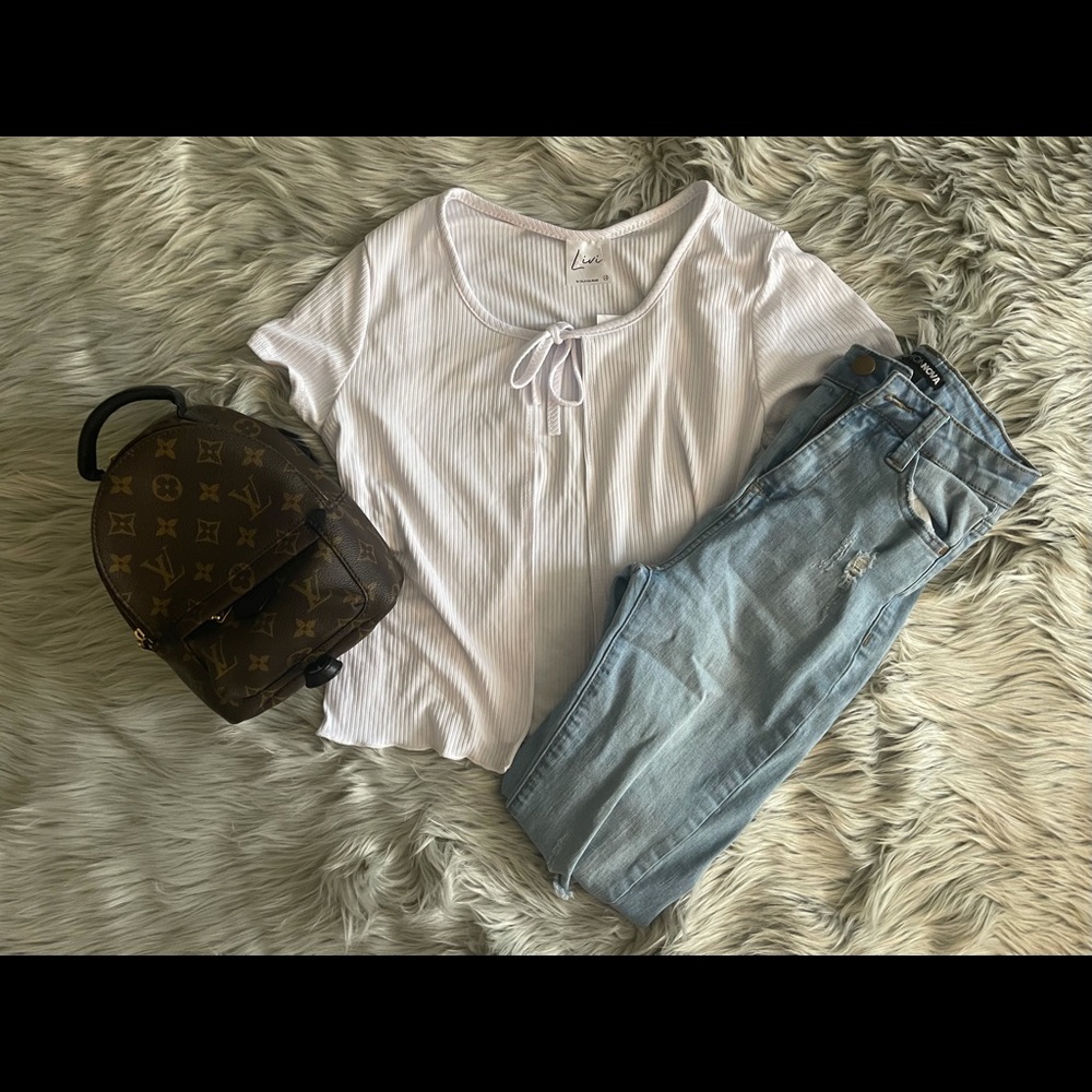 White Self-Tie Cardigan Top